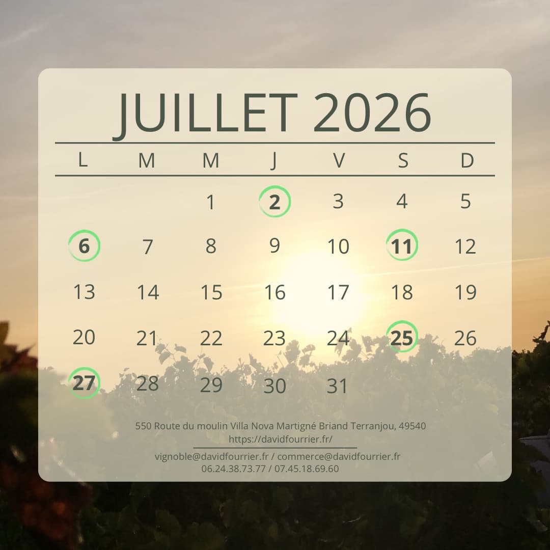 DATES IMPORTANTES DE JUILLET 2026