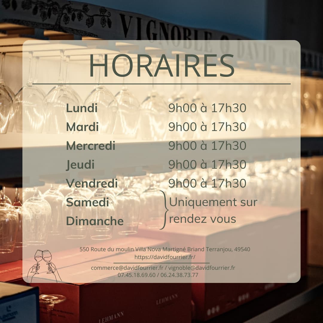 Nos horaires d’ouverture